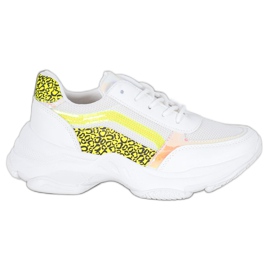 Marquiz Sneakers med neonindsatser hvid flerfarvet