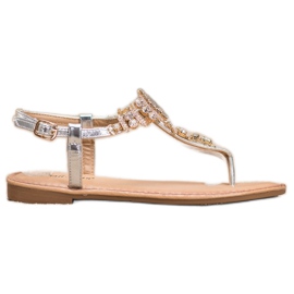 Small Swan Stilfulde sandaler med cubic zirconia grå
