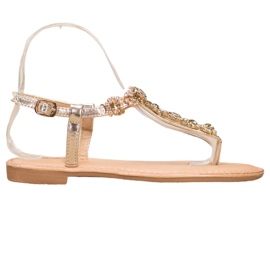 Small Swan Flip-flops sandaler med cubic zirconia gylden