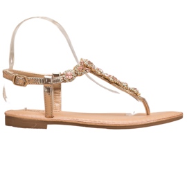 Small Swan Flip-flops sandaler med cubic zirconia gul