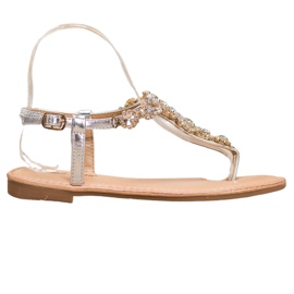 Small Swan Flip-flops sandaler med cubic zirconia grå