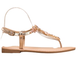 Small Swan Elegante sandaler med cubic zirconia gul