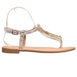 Small Swan Elegante sandaler med cubic zirconia grå