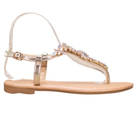 Small Swan Elegante sandaler med cubic zirconia gul