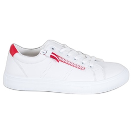 SHELOVET Hvide sneakers med lynlås