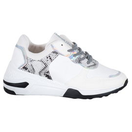 SHELOVET Snake print sneakers hvid flerfarvet