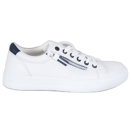 SHELOVET Hvide sneakers med lynlås