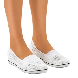 Hvide sneakers på en kilehæl HJ1801-9