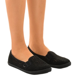 HJ1709 sorte slip-on openwork sneakers