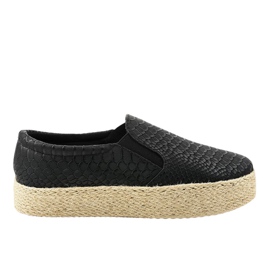 Sort slip-on espadriller 6140