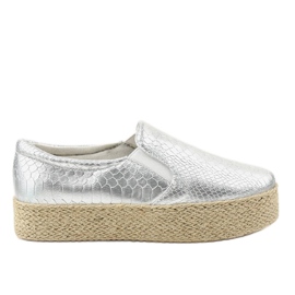 Sølv slip-on espadriller 6140 grå
