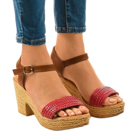 Røde højhælede sandaler 150-614