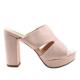 Beige ruskind høje hæle 9R55