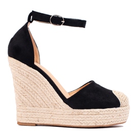 SHELOVET Stilfulde kile-espadriller sort