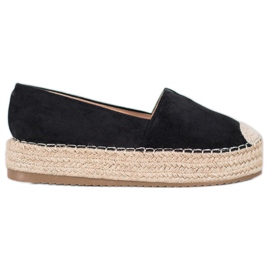 SHELOVET Espadrilles på platformen sort