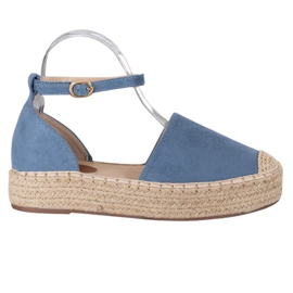 SHELOVET Espadrilles med spænde blå