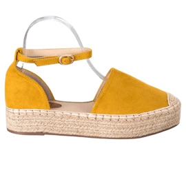 SHELOVET Espadriller med spænde gul