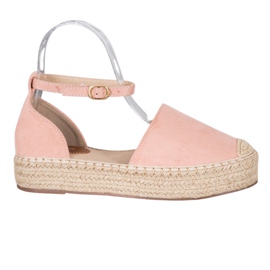 SHELOVET Espadrilles med spænde lyserød