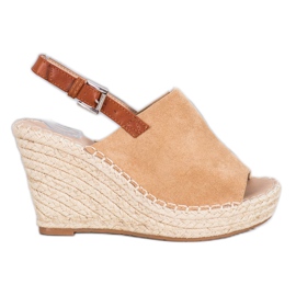 Small Swan Moderigtige sandaler i ruskind brun