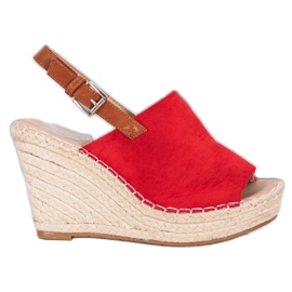 Small Swan Moderigtige sandaler i ruskind rød