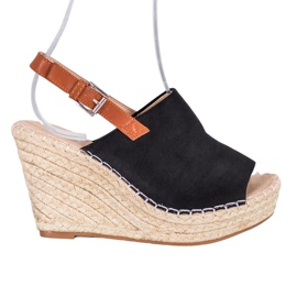 Small Swan Moderigtige sandaler i ruskind sort