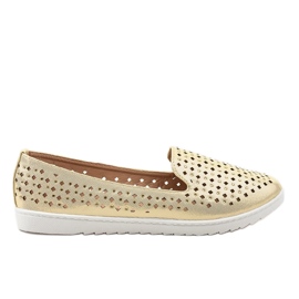 Guld openwork sneakers DY-08 gylden