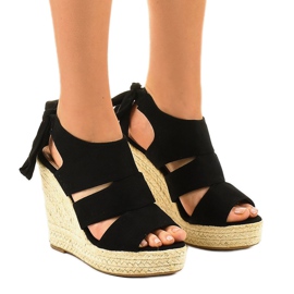 Sorte espadrilles kile sandaler 77-77