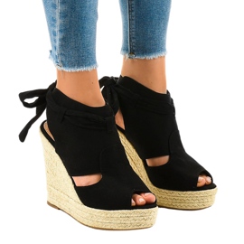 Sorte espadrilles kile sandaler 77-20