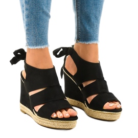 Sorte espadrilles kile sandaler 66-358
