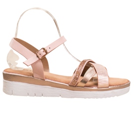 Small Swan Komfortable sandaler med cubic zirconia gul