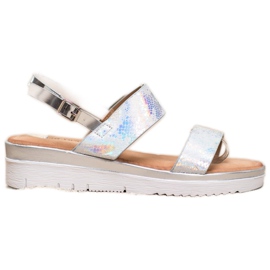 Small Swan Komfortable sandaler med Holo -effekt grå