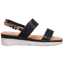 Small Swan Komfortable sandaler med Holo -effekt sort