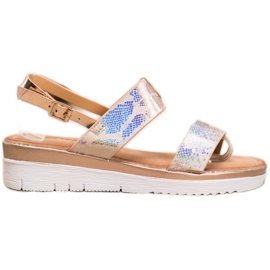 Small Swan Komfortable sandaler med Holo -effekt flerfarvet gylden