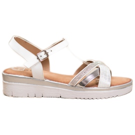 Small Swan Sandaler på lav kile hvid grå
