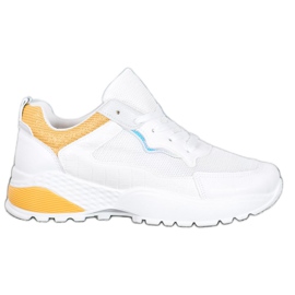 SHELOVET Sneakers med lyse orange skær hvid