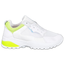 SHELOVET Sneakers med gule skær hvid