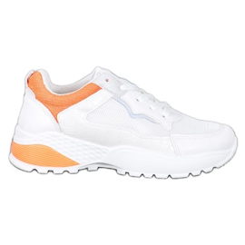 SHELOVET Sneakers med orange skær hvid