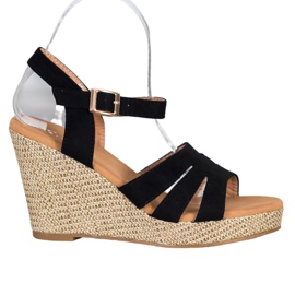 Small Swan Klassiske kile sandaler sort