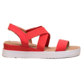 SHELOVET Røde sandaler med elastik