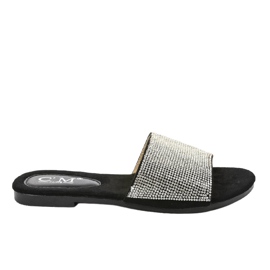 Sorte hjemmesko med cubic zirconias 839-761 grå