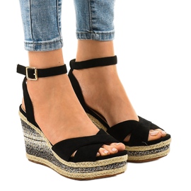 Sorte kile sandaler espadriller 150-613