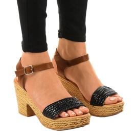 Sorte højhælede sandaler 150-614 brun