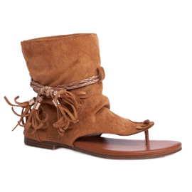 SEA Kvinders sandaler Klip-klapper Med Camel SL1011 Madrit flerfarvet