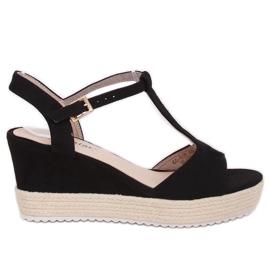 Sort GG-60P Sandaler med sorte kiler