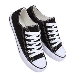 Klassiske kvinders sorte sneakers XL03 sort (hvid sål)