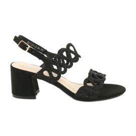 Sorte sandaler med cubic zirconias Filippo DS1355 / 20 BK