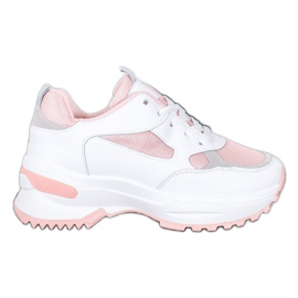 SHELOVET Hvide og lyserøde sneakers