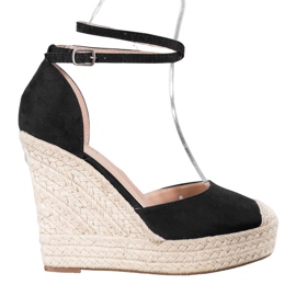 SHELOVET Høj Espadrilles På Kilen sort