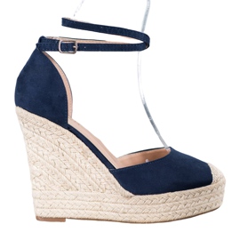 SHELOVET Høj Espadrilles På Kilen marine blå