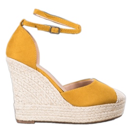 SHELOVET Høj Espadrilles På Kilen gul